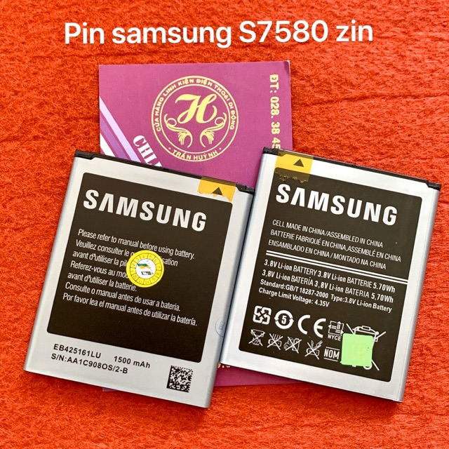 Pin samsung S5780 - S7582 zin kí hiệu EB425161LU