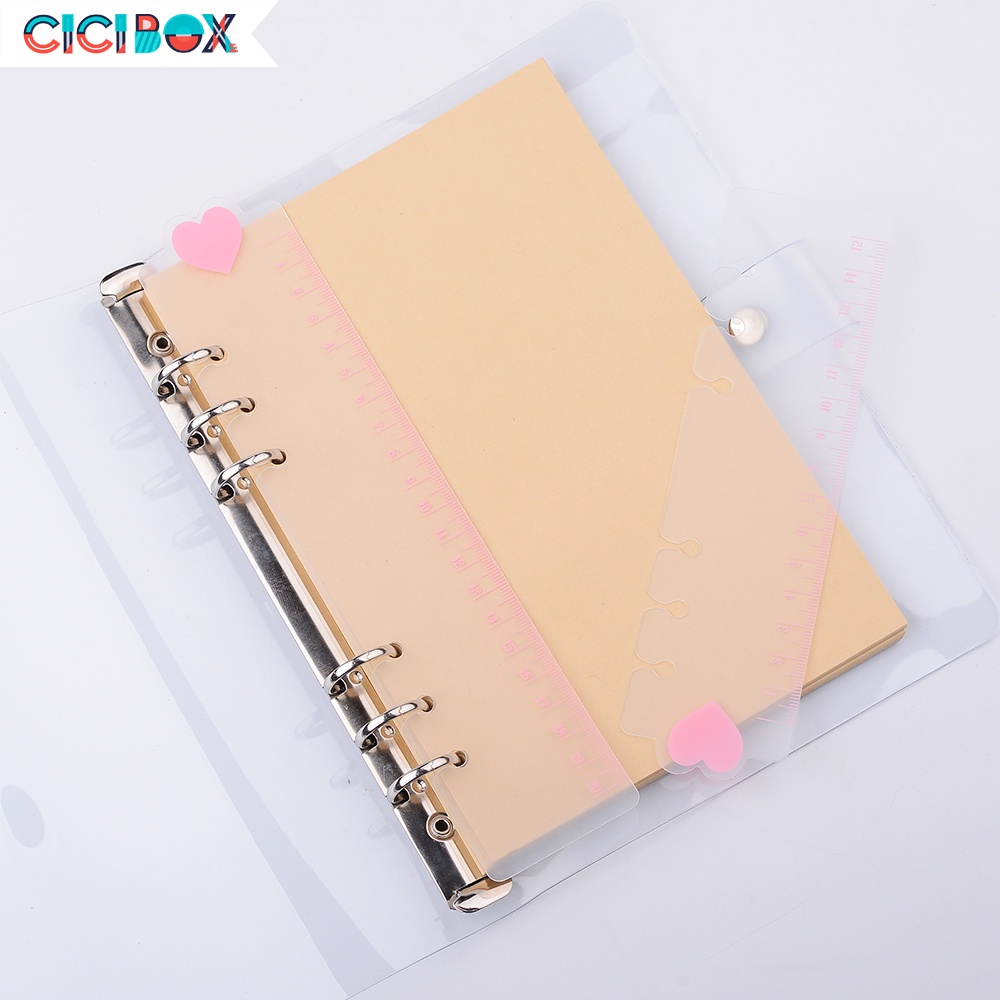 Thước nhựa dẻo phụ kiện cho sổ còng, sổ planner, bullet journal nhiều size CICIBOX