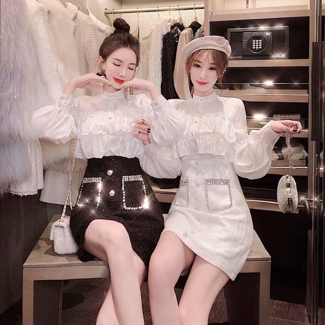 Set váy trắng