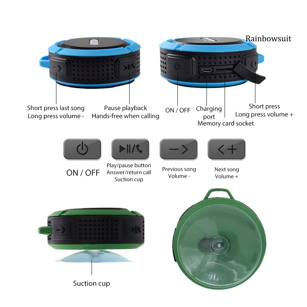 Loa Bluetooth RB C6 Chống Nước Âm Thanh Stereo Sống Động Chất Lượng Cao