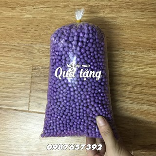 Hạt xốp màu bỏ hộp quà màu tím đẹp ( 2 túi xốp )