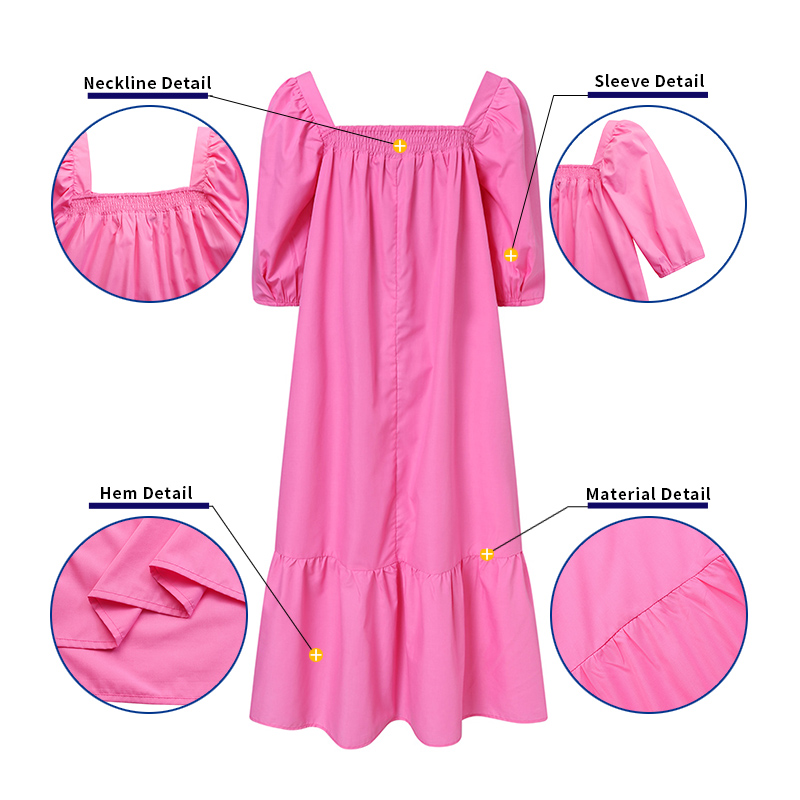 Váy Maxi ZANZEA Tay Phồng Cổ Vuông Kiểu Dáng Thời Trang Dành Cho Nữ