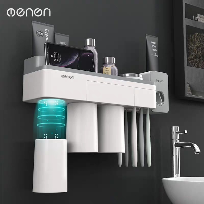 Giá treo đồ nhà tắm OENON, Bộ nhà kem đánh răng tự động - Bộ 3 Cốc OENON