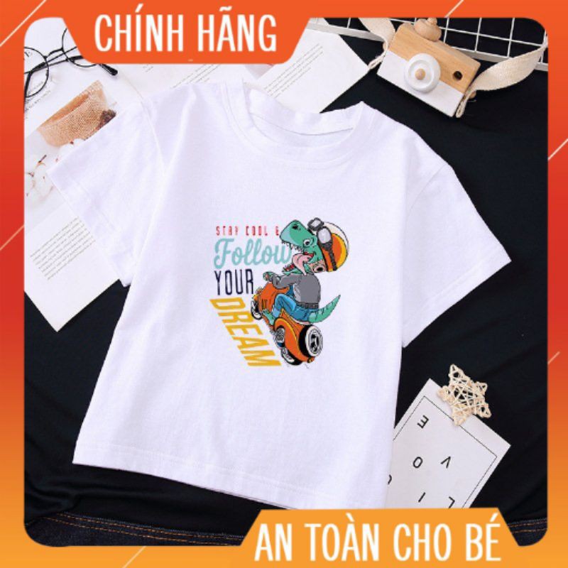 ❤️YÊU THÍCH❤️ Áo Thun Trẻ Em Cotton Cho Bé Trai Bé Gái T-Shirt Phiên Bản Hàn In Hình Cá Sấu Follow