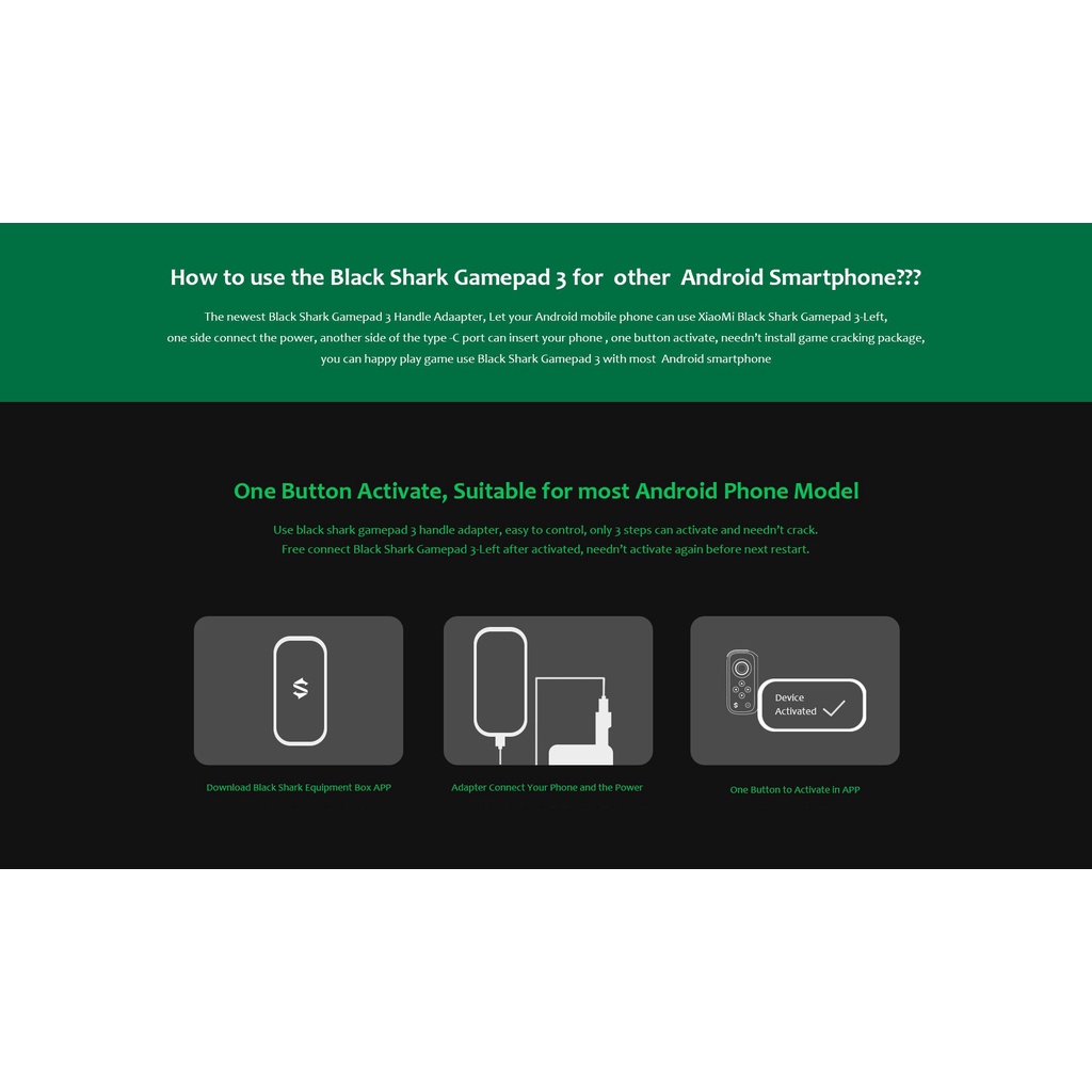 Tay Cầm Điều Khiển Chơi Game Màu Đen Shark 3 Tương Thích Với Ứng Dụng Cho iOS Android