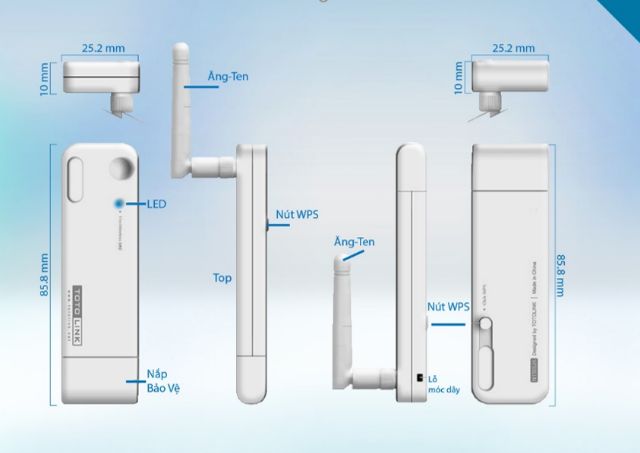 [ Giao 1h ] Bộ Thu WiFi Totolink n150UA có dây docking nối 1,5m