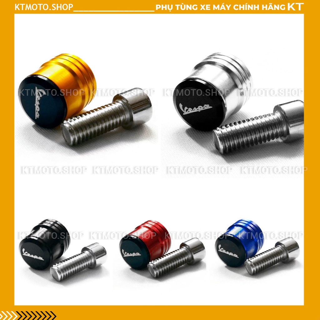 Ốc chân kính Vespa, nắp chụp chân gương chiếu hậu nhiều màu cho các loại xe - KTMotor Shop