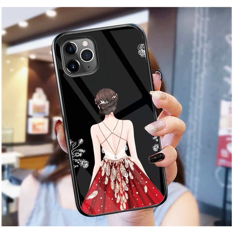 Ốp Lưng Iphone 11, 11 PRO ,11 Pro Max, 12, 12 PRO, 12 PRO MAX,12 MINI mặt kính cường lực cao cấp