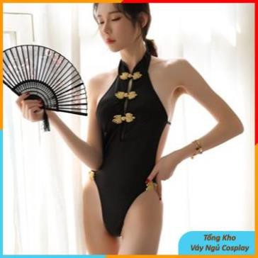 Bộ đồ ngủ nữ body sườn xám cosplay cô gái trung hoa sexy, chụp ảnh indoor studio đẹp sxbd TKVN