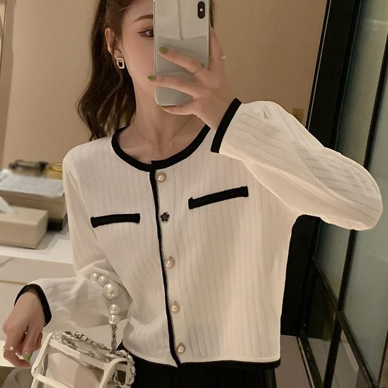 Áo Khoác Cardigan Dài Tay Phong Cách Hàn Quốc Năng Động Cho Nữ
