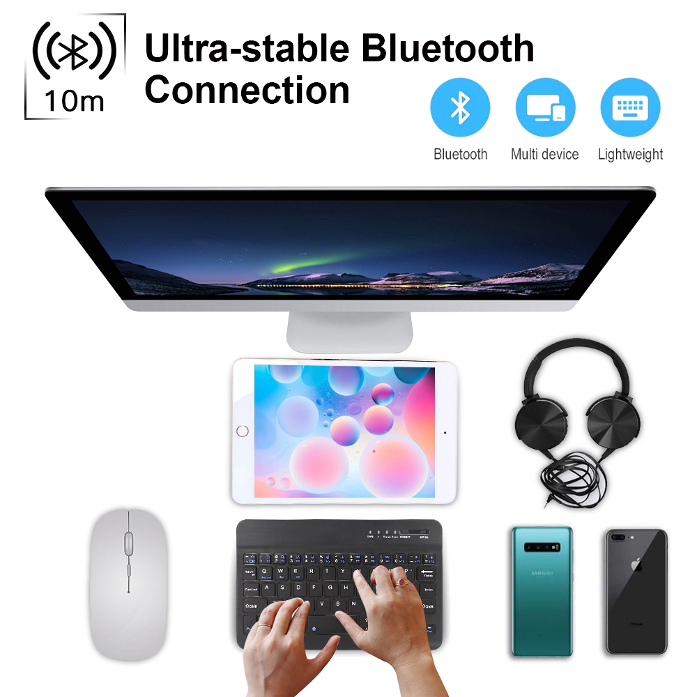 Bàn Phím Bluetooth Không Dây Mini Cho Ipad Apple Mac Tablet Cho Điện Thoại Android Ios Android Windows