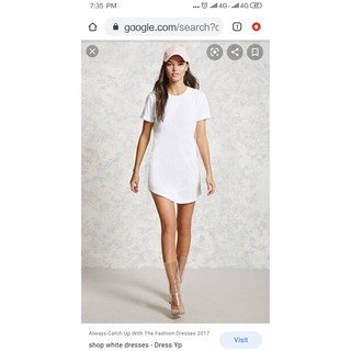 F21 Đầm thun Forever 21 trắng basic (kèm ảnh thật)