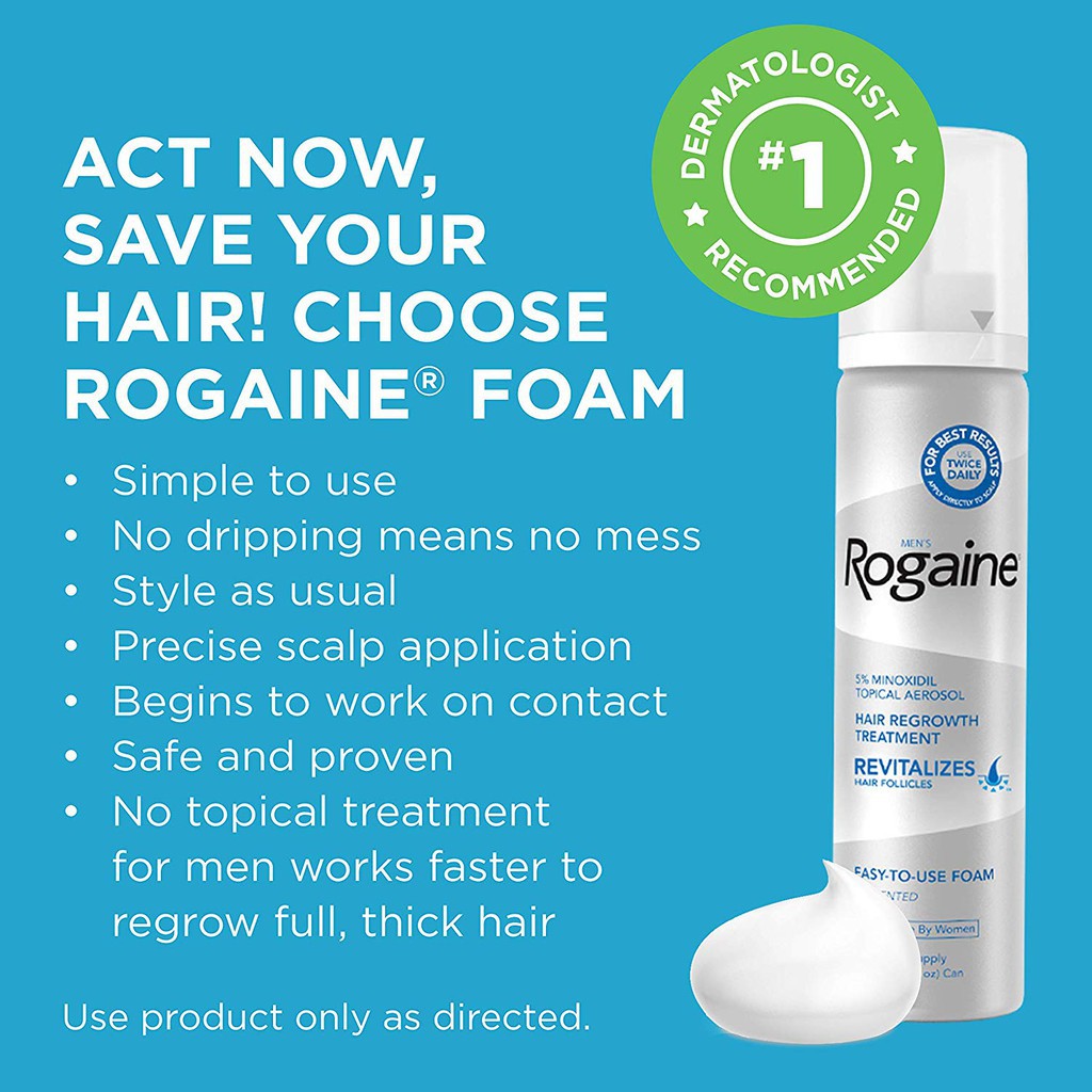 Minoxidil 5% Rogaine men's foam nguyên hộp 3 chai