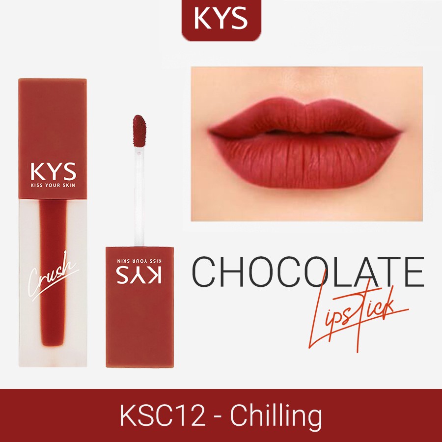 [SON LÌ] Son Kem Lì Siêu Mịn Đỏ Đất Chocolate Không Chì KYS Crush 3.5g