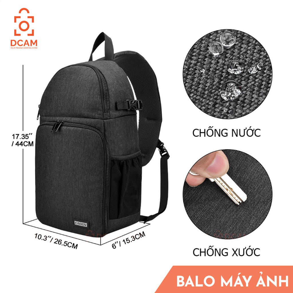 Balo máy ảnh Caden THAO TÁC NHANH - CHỐNG NƯỚC 100%