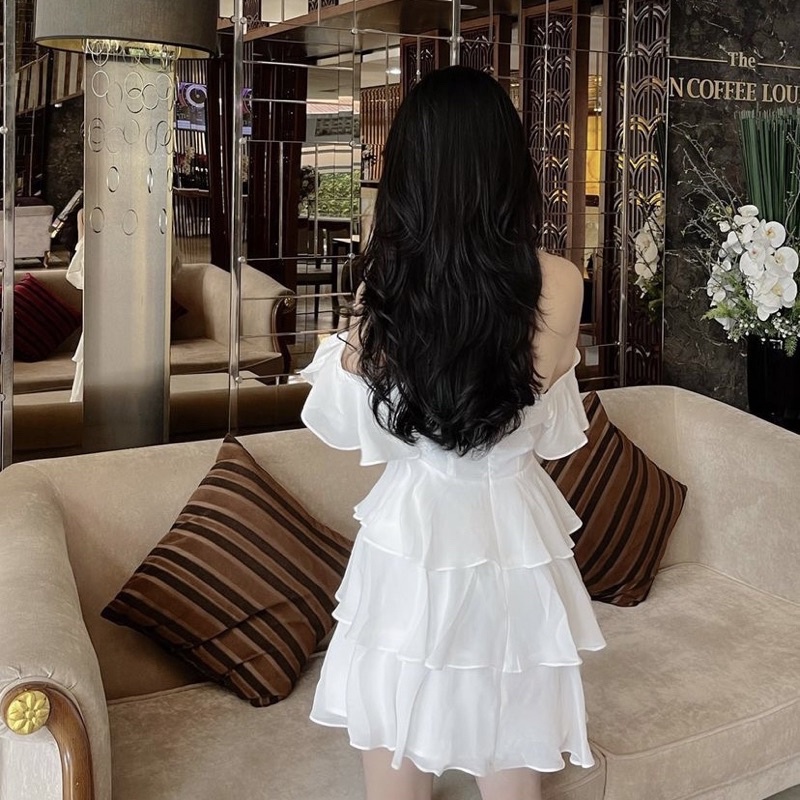 [MUA 1 TẶNG 1] [HÀNG OD 3 NGÀY] VÁY TRẮNG TẦNG BÈO SIÊU XINH DÂY CỔ SIÊU XINH TIFFANYDRESS HÌNH ẢNH ĐỘC QUYỀN | BigBuy360 - bigbuy360.vn