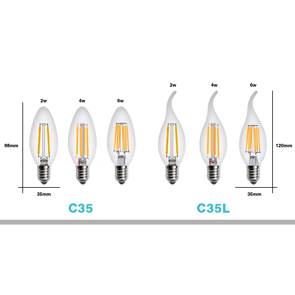 Bóng Đèn LED phong cách Edison E14 E27 220v 2w 4w 6w 8w