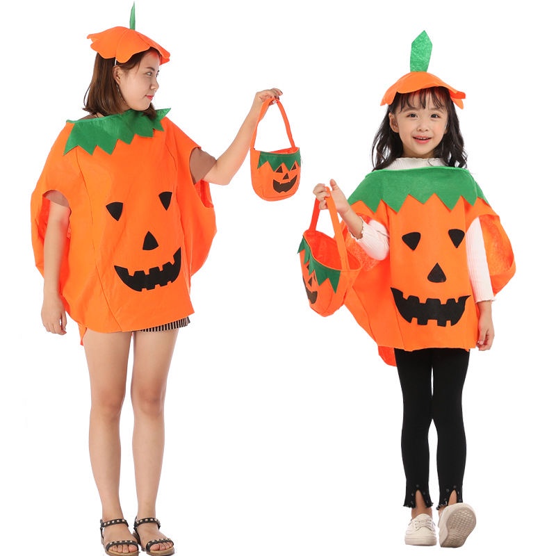 Bộ đồ hóa trang Halloween bí ngô kèm túi đựng cho bé