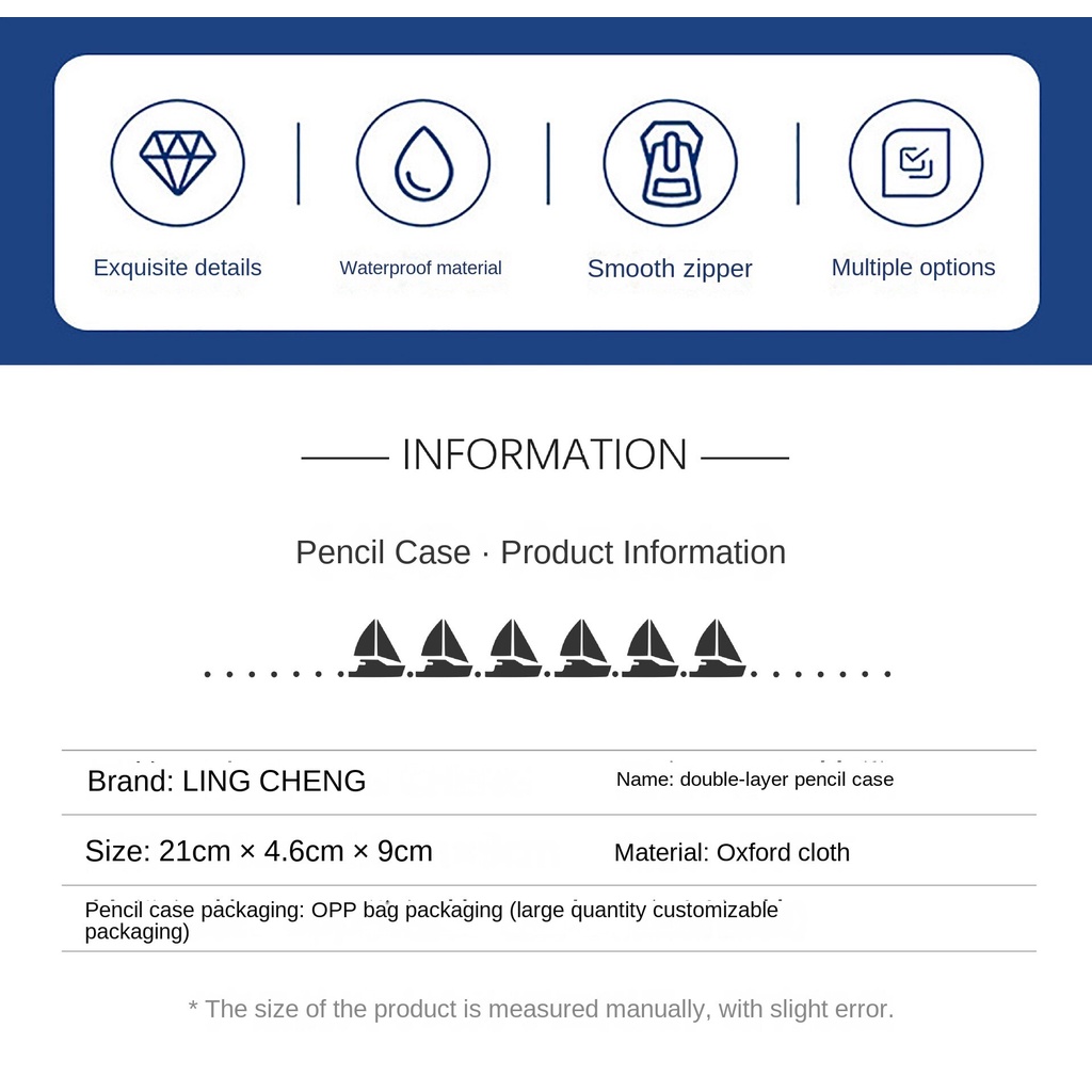 Hộp bút nam Túi Đựng Bút Hai Lớp Bằng Vải Oxford Cỡ Lớn Cho Nam Và Nữ