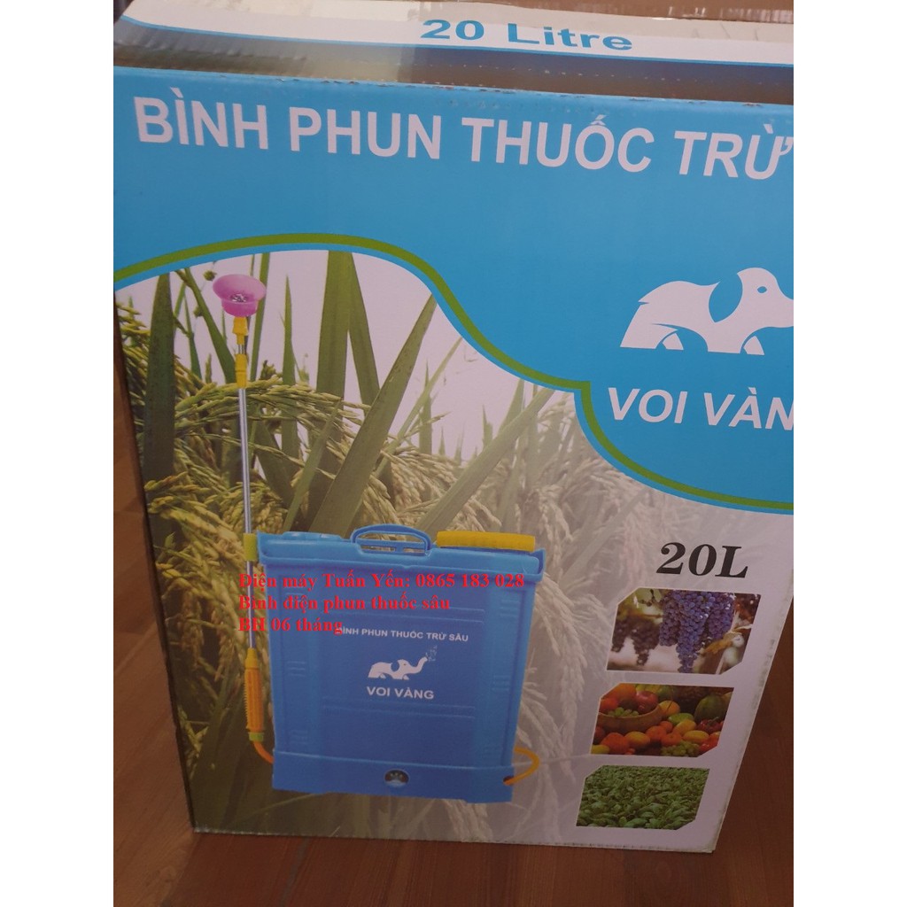 ❤️FREESHIP❤️ Bình Xịt Điện phun thuốc khử trùng, phun thuốc trừ sâu Voi vàng. Ắc quy 12V