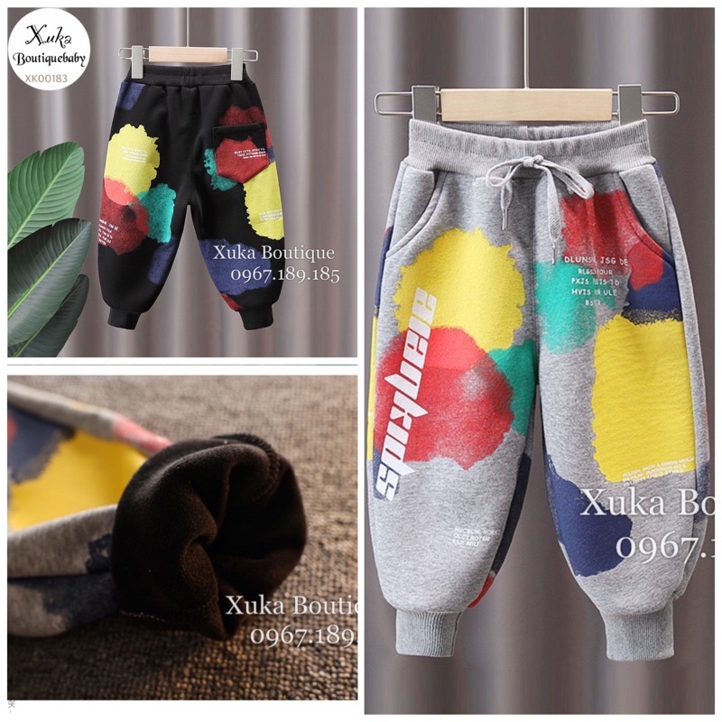 Quần Nỉ Jogger Cao Cấp Bé Trai Cực Chất - Nỉ lót lông dày ấm [Ảnh Thật]