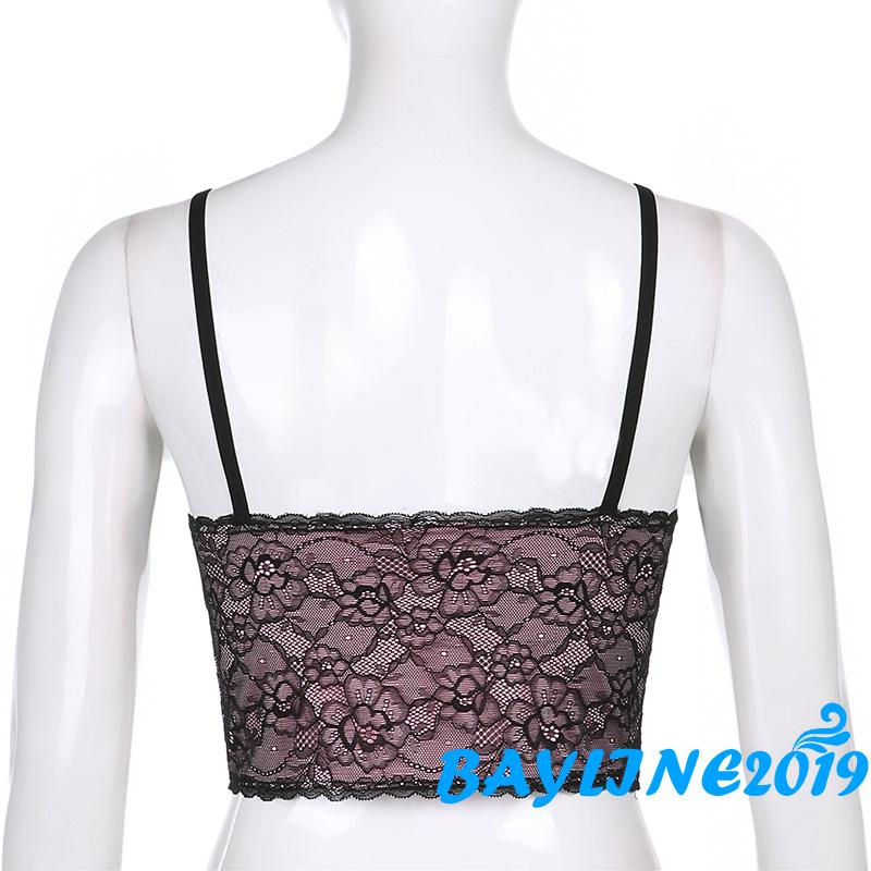 Áo không tay phối ren cổ chữ V ôm sát gợi cảm cho nữ