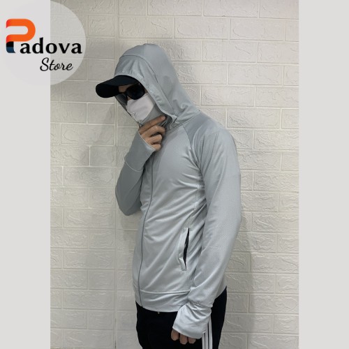 Áo chống nắng nam kéo cao che mặt, tay áo dài che mu bàn tay chống tia UV  thông hơi, thoáng mát PADOVA - PV02 | BigBuy360 - bigbuy360.vn