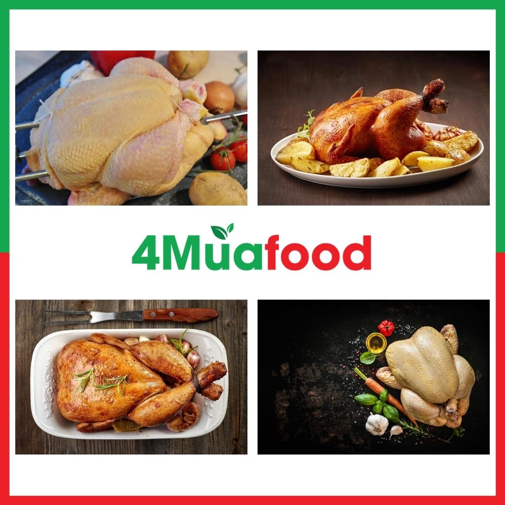 1 con Gà Nguyên Con ko đầu ko chân đóng túi hút chân không - Thực Phẩm 4 Mùa - 4Muafood