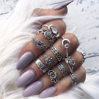 Bộ 11 nhẫn đốt tay hình lá