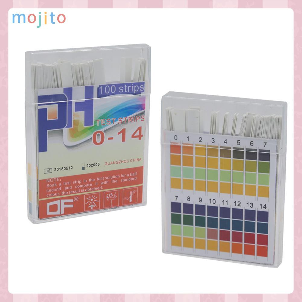 MOJITO 100pcs 0-14 pH Test Strips Alkaline Acid Indicator Paper Litmus Tester