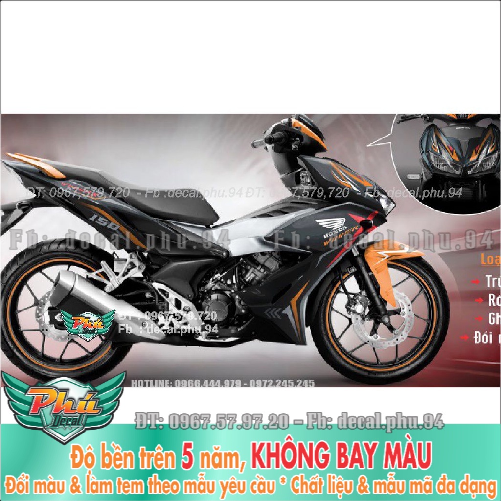 Tem Rời Winner Đen cam nhám mới (K) -1