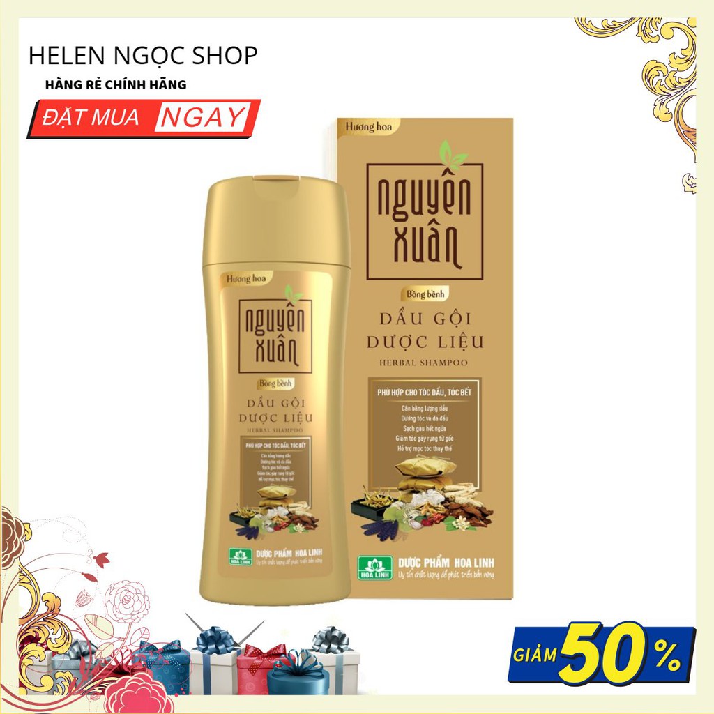 [MỚI] Dầu gội dược liệu Nguyên Xuân Bồng bềnh 200ml - Ngát hương hoa, phù hợp cho da đầu dầu.