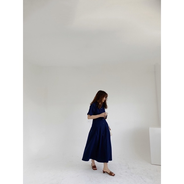 Nimi - Đầm sơ mi chiết eo nhẹ Signature shirts dress