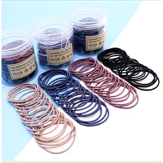 GIẢM Hộp 100 dây cột tóc đủ màu