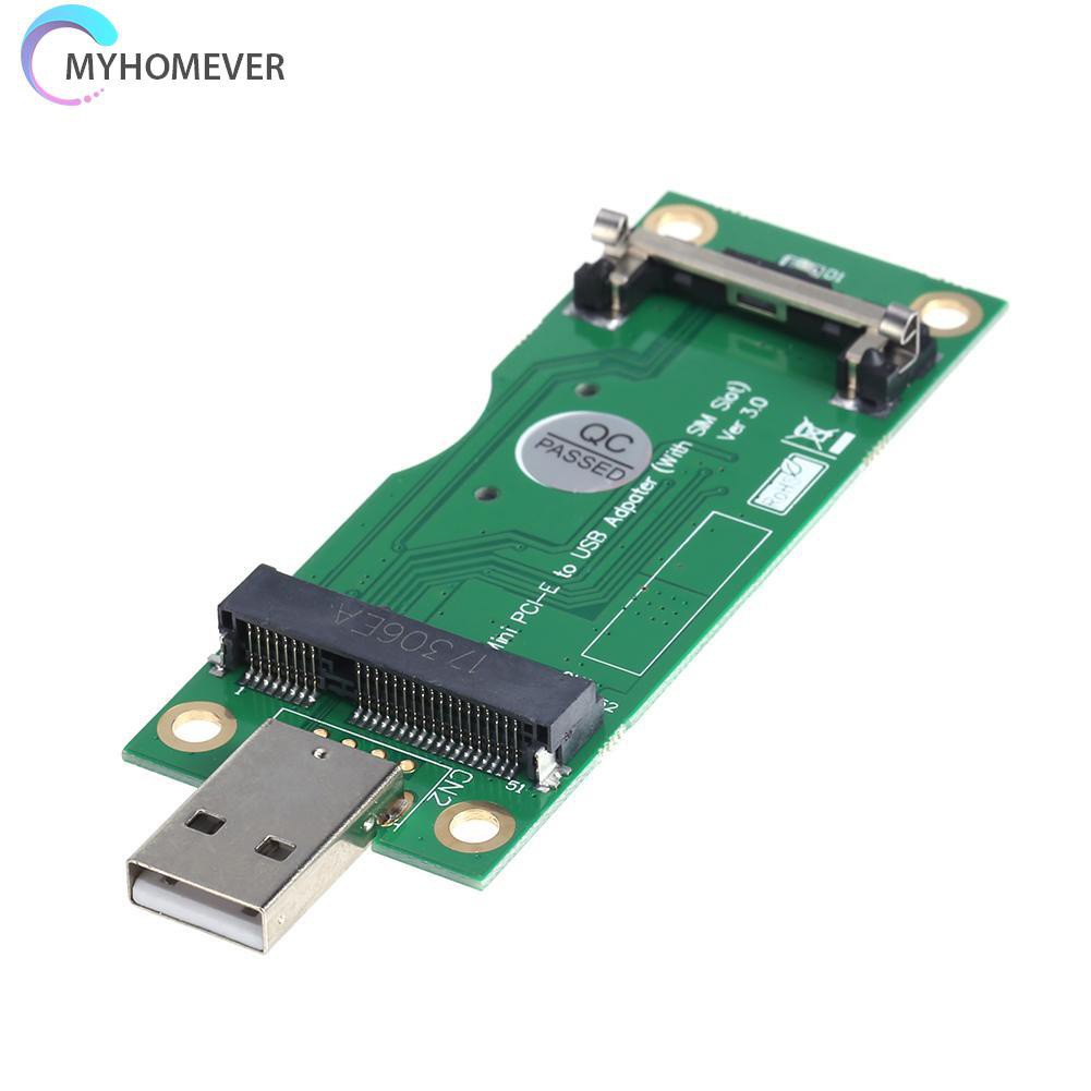 myhomever Mini PCI-E to USB Adapter with SIM 8Pin Card Slot for WWAN/LTE Module