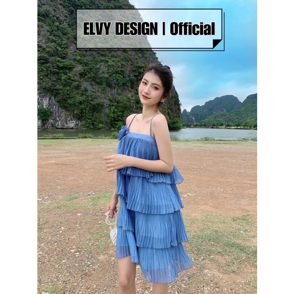 Váy dập ly 2 dây ELVY DESIGN
