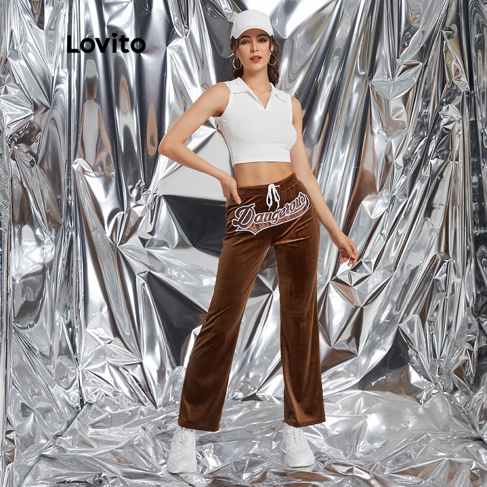 Lovito Áo crop top cổ chữ V màu trơn L09065 | BigBuy360 - bigbuy360.vn