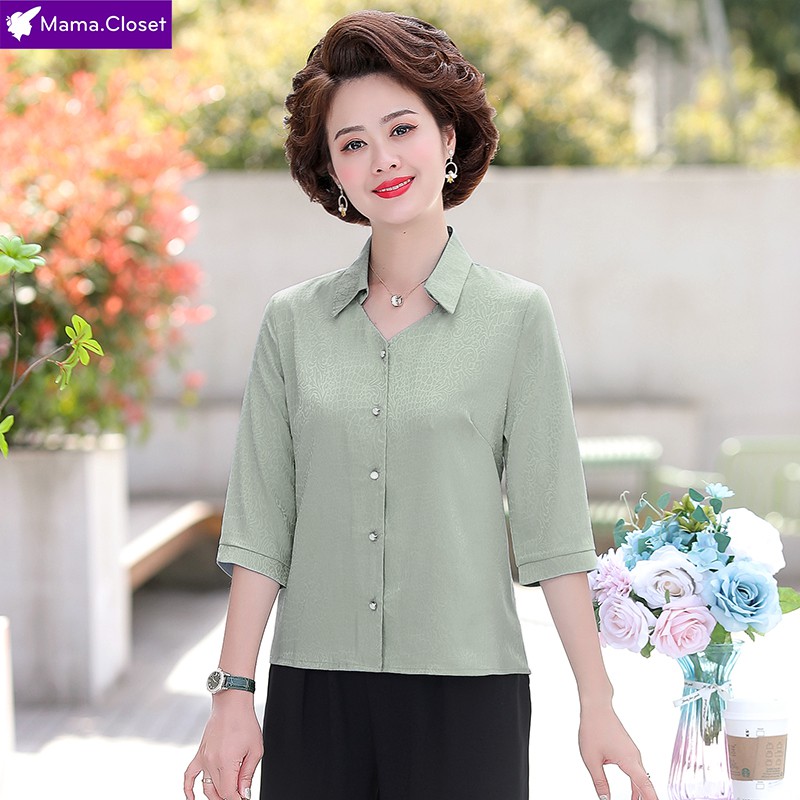 #IF279 ÁO SƠ MI LỤA CAO CẤP, ÁO SƠ MI CHO NGƯỜI TRUNG NIÊN, ÁO CHO MẸ, QUÀ TẶNG Ý NGHĨA HOT NHẤT 2021 &lt;3