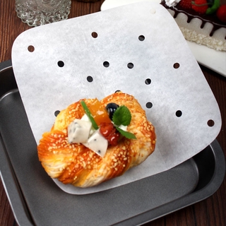[COD] 100 Pieces of Kitchen Baking Paper Air Fryer Round Steamer Paper Silicone Oil Paper Bun Pad