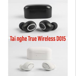 Tai nghe True Wireless TWS D015 - Bluetooth 5.0 âm thanh Stereo - cảm ứng tự động kết nối và nghe gọi 2 bên