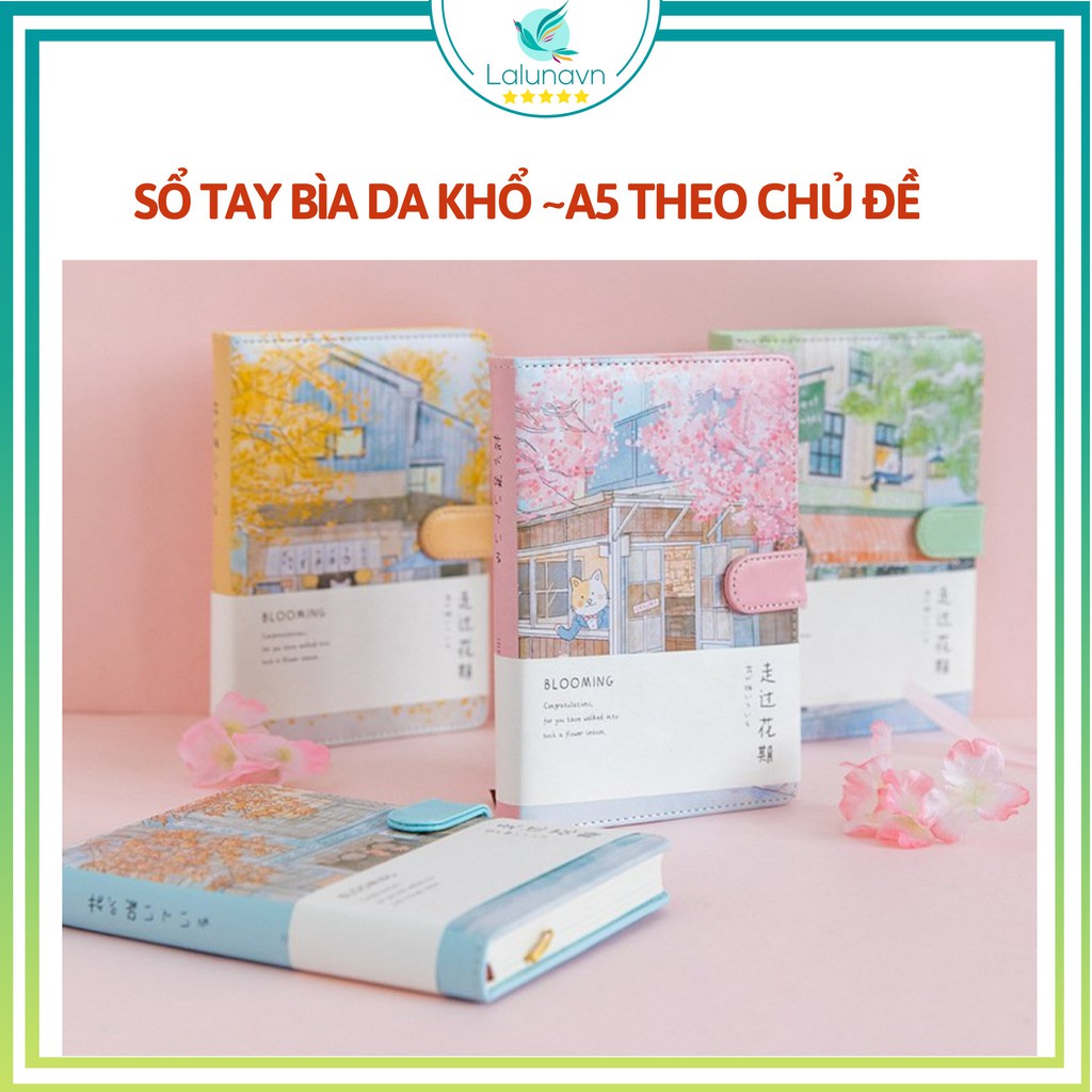 ❒✉❁ Sổ tay bìa da cute A5 Mèo dễ thương ghi chép viết calligraphy cao cấp Lalunavn - B4