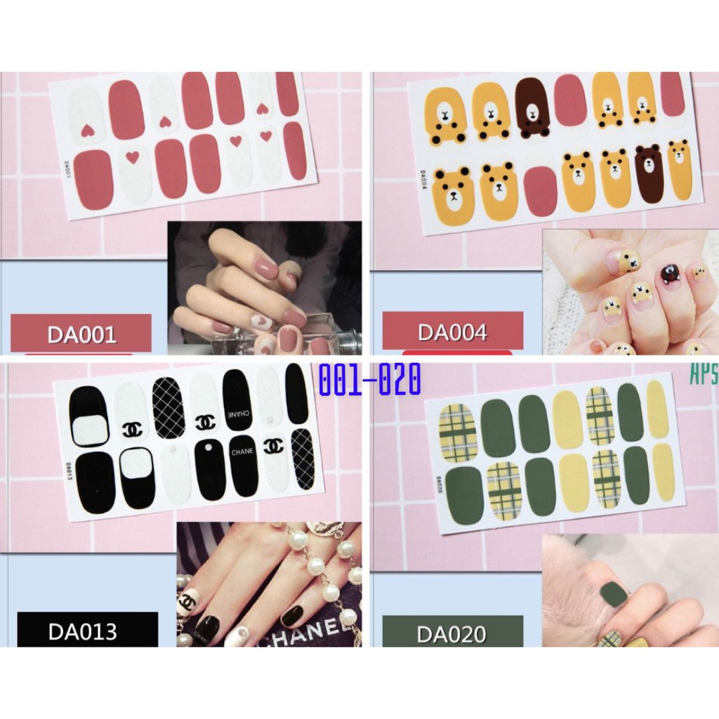 SET 14 STICKER DÁN MÓNG TRANG TRÍ NAIL NHỎ GỌN, TIỆN LỢI. [DA001 - DA020]