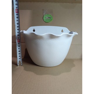 Chậu Ốp Tường Bèo (1 Cái), Hàng Rào, Bán Nguyệt, Màu Trắng, 22*17*14 Dày, Sang, Khó Bay Màu Hàng Việt