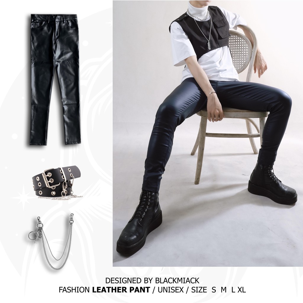 Quần Da Wax BLACKMIACK dáng ôm - skinny leather pant washed