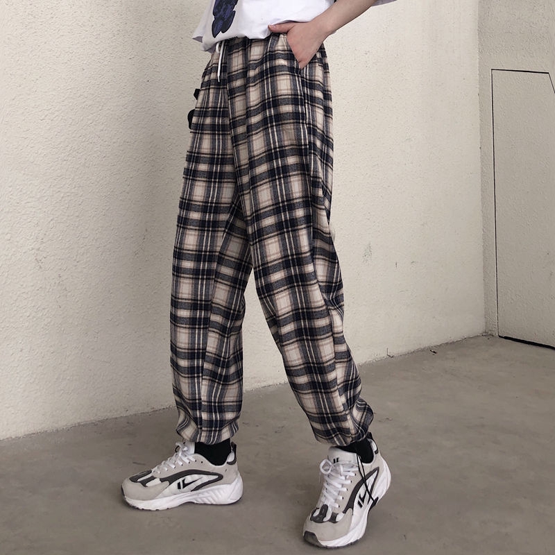 Quần Dài Ống Rộng Họa Tiết Sọc Caro 17n003 Phong Cách Harajuku Cho Nam Và Nữ | BigBuy360 - bigbuy360.vn