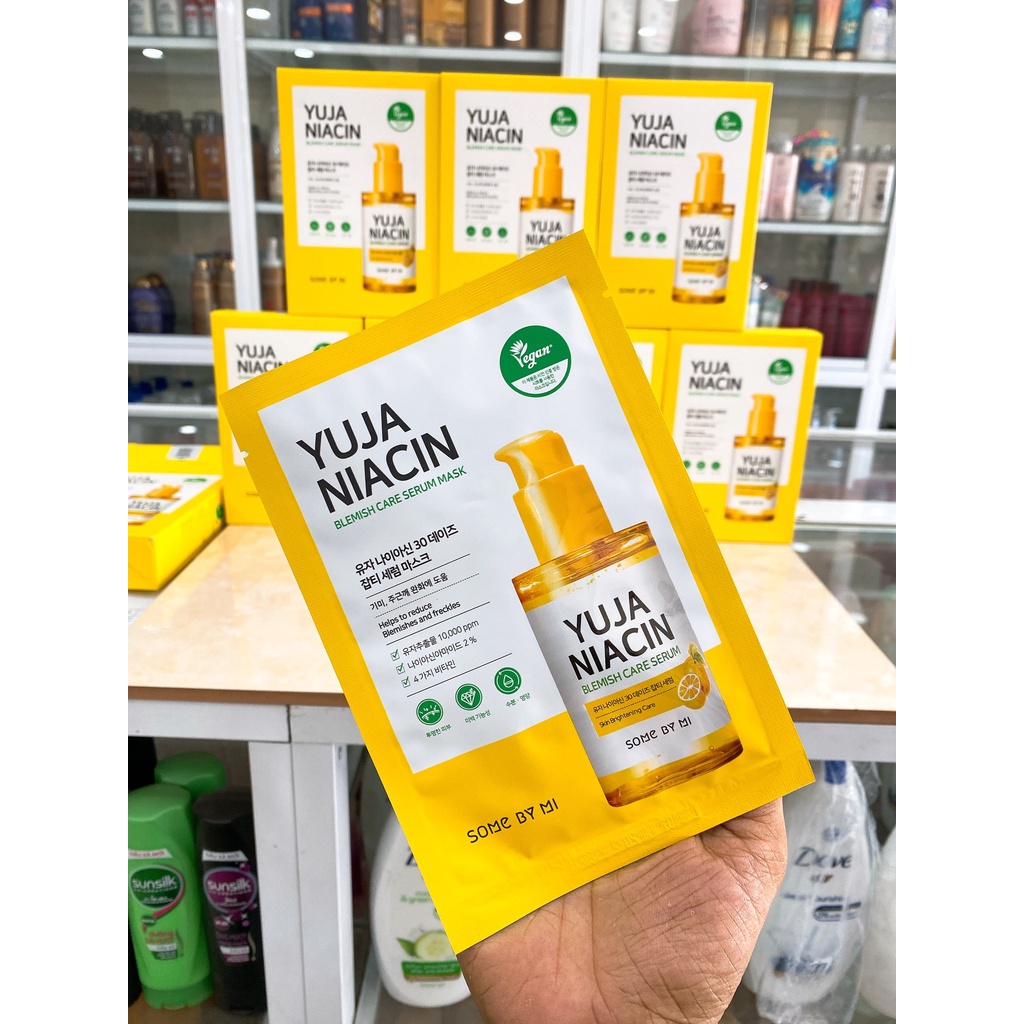 Mặt Nạ Giấy Dưỡng Trắng Some By Mi Yuja Niacin Blemish Care Serum Mask 25g