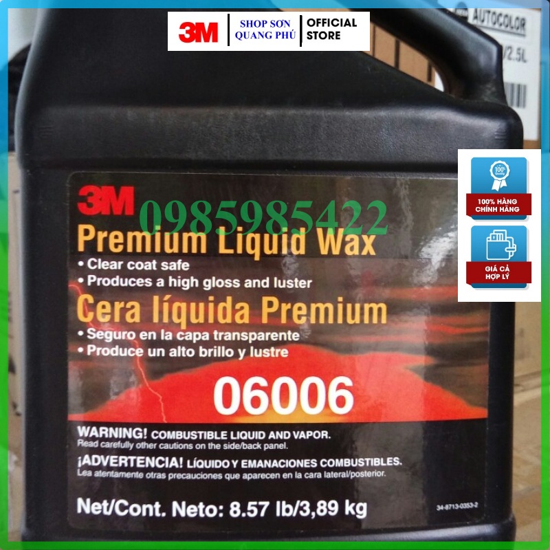 Xi Pas lơ đánh bóng 3M 06006 xi xanh bước 3 lau bóng hoàn thiện nhập khẩu Mỹ 3.78L