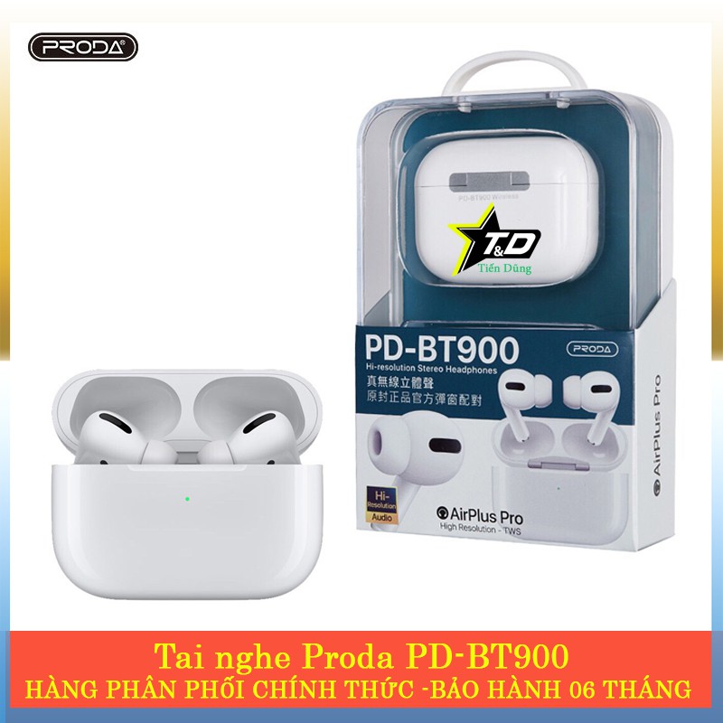 Tai nghe bluetooth remax PRODA PD-BT900 True Wireless - Tai nghe không dây kèm đốc sạc kiểu dáng 1:1 với appepp