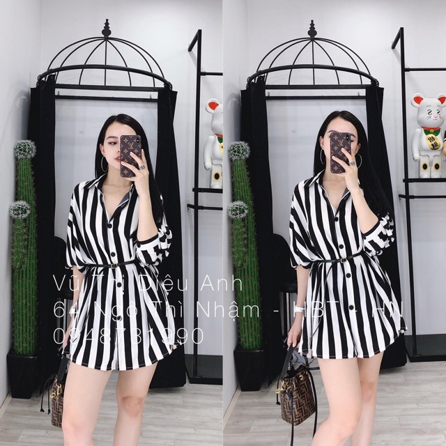 sơ mi kẻ sọc đen trắng