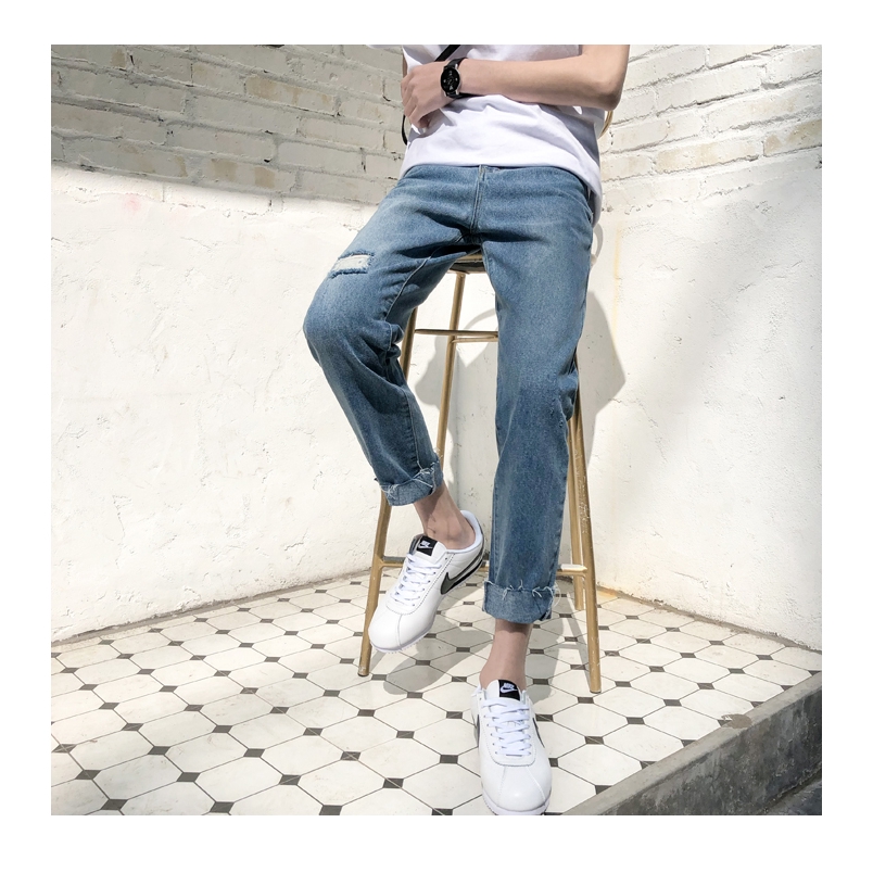 Quần Yếm Denim Phối Rách Cá Tính Dành Cho Nam | BigBuy360 - bigbuy360.vn